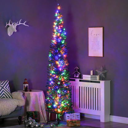 7ft Prelit Christmas Tree Artificial - with LED Lights Multicoloured 529 Tips