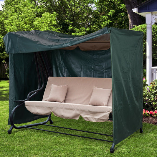 600D Oxford Patio Swing Chair Cover Outdoor Garden Furniture Rain Protection Protector Waterproof Anti-UV Green 205L x 124W x 164H cm