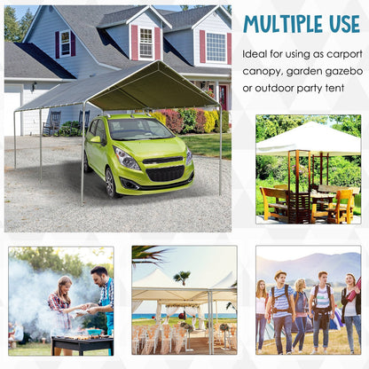 3 x 6m Heavy Duty Carport Garage Car Shelter Galvanized Steel Outdoor Open Canopy Tent Water UV Resistant Waterproof