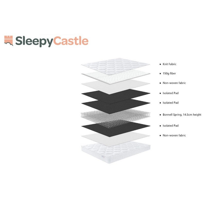 SleepyCastle King Size Double Mattress Polyester White 5 x 7ft