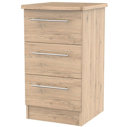 Colby Slim Bedside Table Natural 3 Drawers