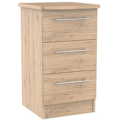 Colby Slim Bedside Table Natural 3 Drawers