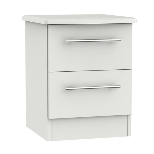 Colby Slim Bedside Table Light Grey 2 Drawers