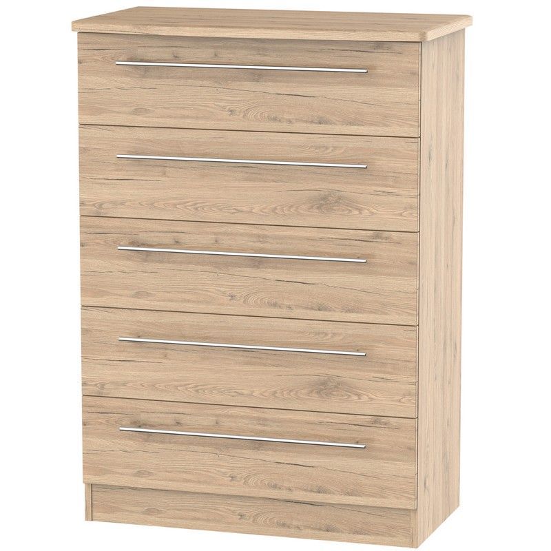 Colby Tall Chest of Drawers Natural 5 Drawers