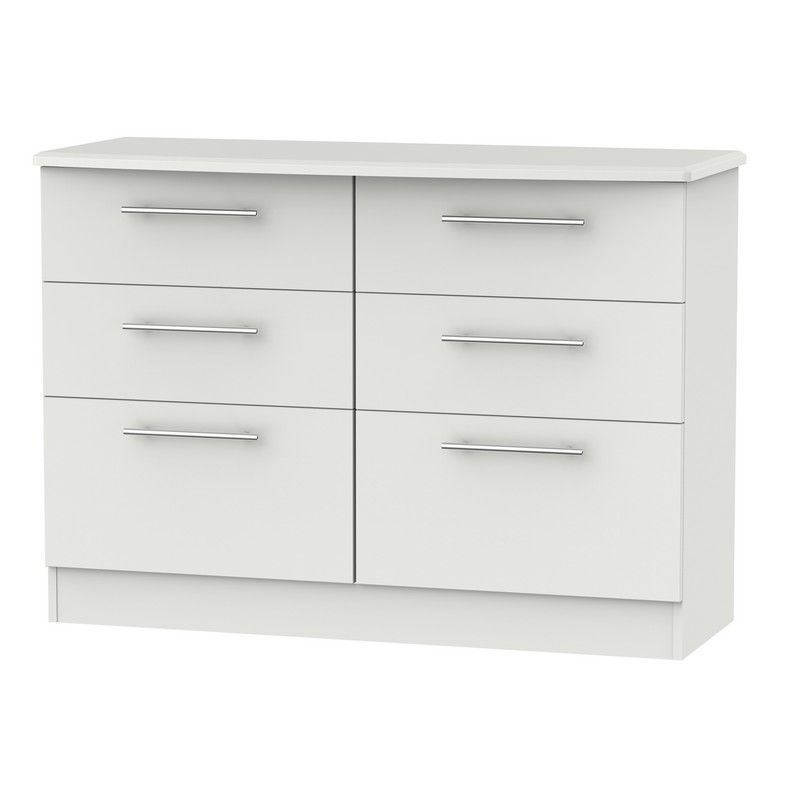 Colby Large Chest of Drawers Light Grey 6 Drawers