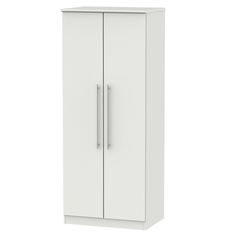 Colby Tall Wardrobe Light Grey 2 Doors