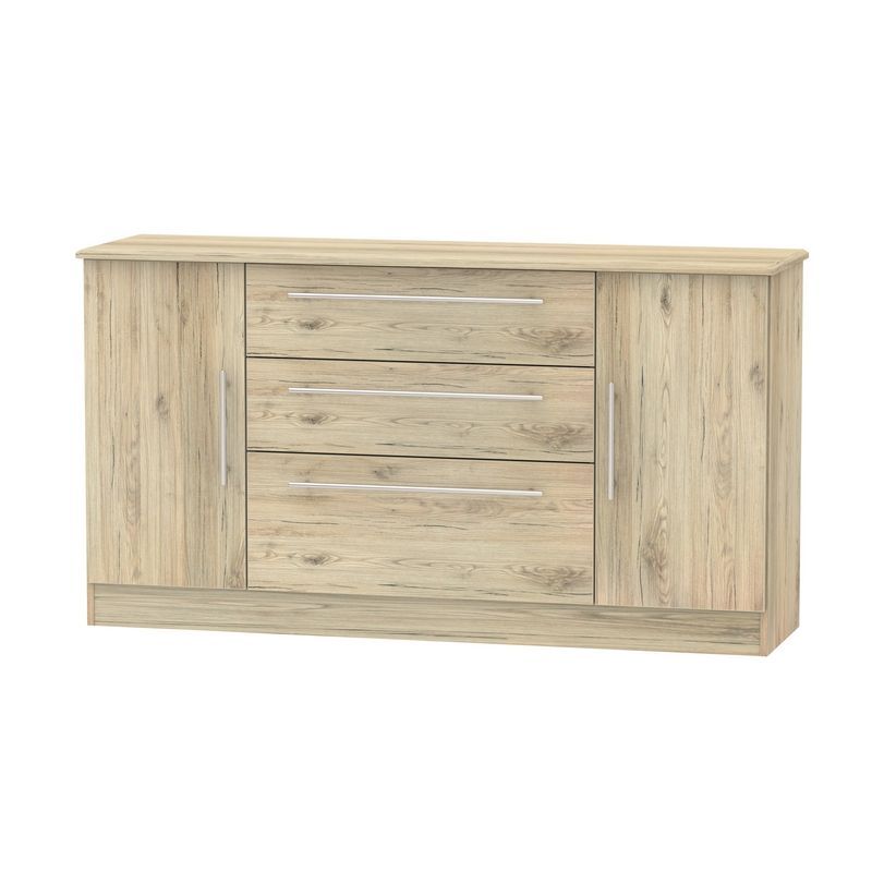 Colby Large Cupboard Natural 2 Doors 3 Drawers