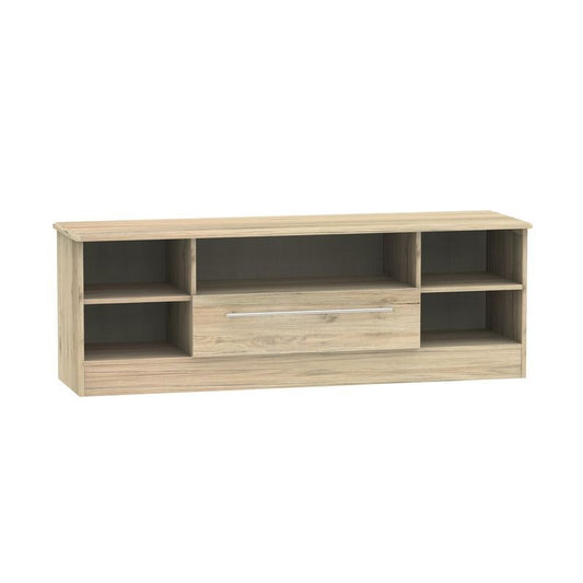 Colby TV Unit Large Natural 5 Shelves 1 Drawer