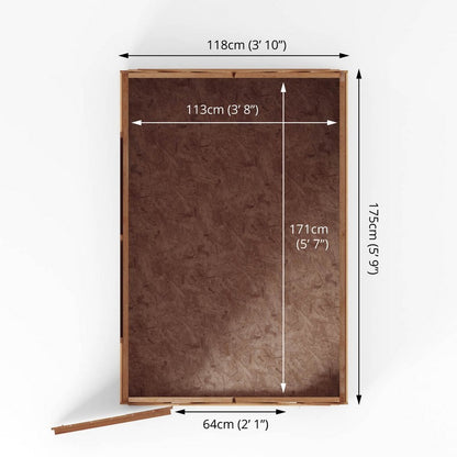 Mercia 5' 11" x 4' 3" Apex Shed - Budget 8mm Cladding Overlap