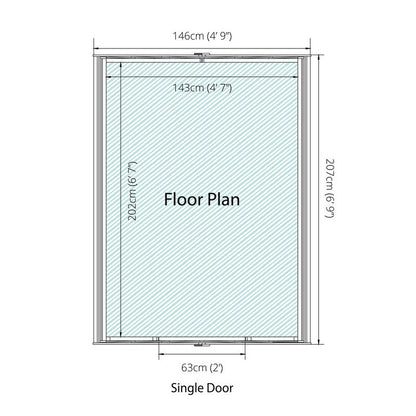 Mercia 5' 2 x 6' 11 Apex Shed - Budget Dip Treated Overlap