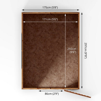 Mercia 9' 11" x 6' 2" Apex Shed - Budget 8mm Cladding Overlap