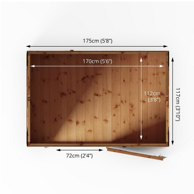 Mercia 3' 10" x 5' 8" Apex Shed - Premium Pressure Treated Shiplap