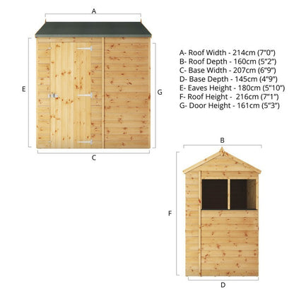 Mercia 4' 9 x 6' 9 Apex Shed - Premium Dip Treated Shiplap