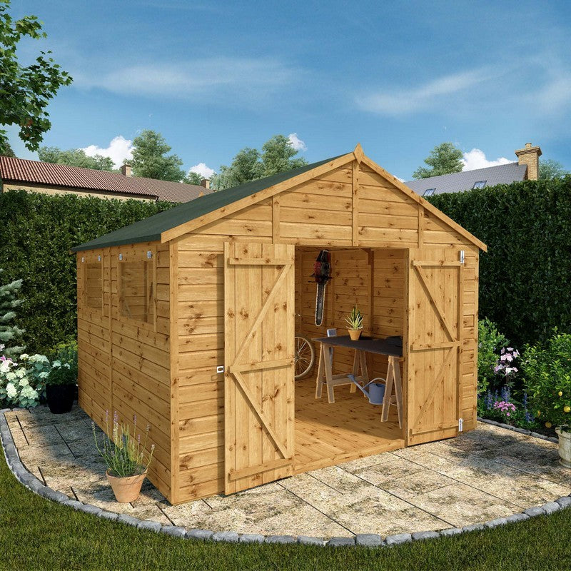 Mercia Premier 10' x 9' 9" Apex Workshop - Premium Pressure Treated Shiplap