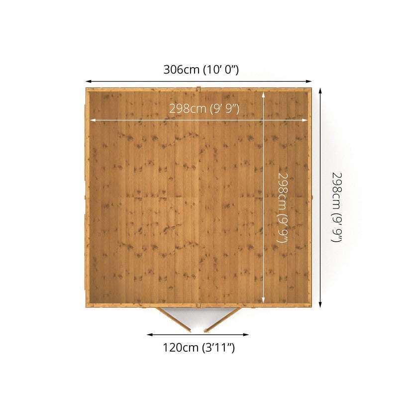 Mercia Premier 10' x 9' 9" Apex Workshop - Premium Pressure Treated Shiplap