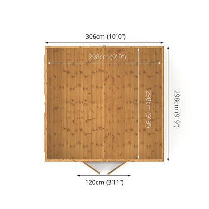 Mercia Premier 10' x 9' 9" Apex Workshop - Premium Pressure Treated Shiplap