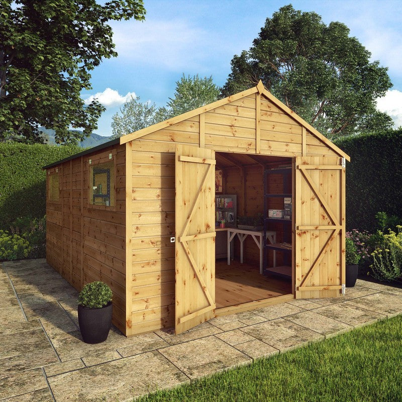 Mercia Premier 13' 8" x 10' Apex Workshop - Premium Dip Treated Shiplap