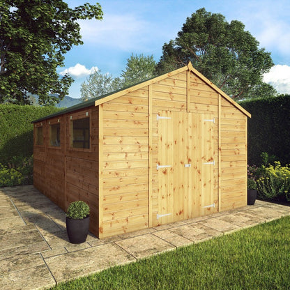 Mercia Premier 10' x 14' 7" Apex Workshop - Premium Dip Treated Shiplap