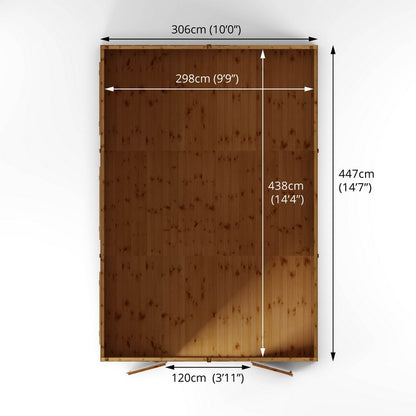 Mercia Premier 10' x 14' 7" Apex Workshop - Premium Dip Treated Shiplap