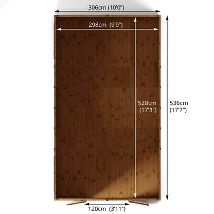 Mercia Premier 10' x 17' 7" Apex Workshop - Premium Dip Treated Shiplap