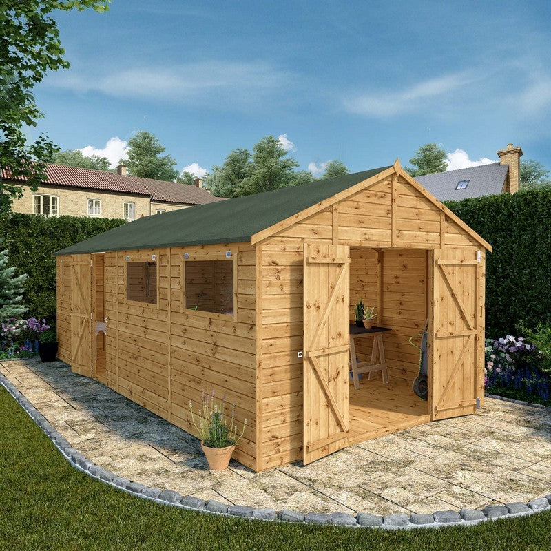 Mercia Premier 9' 8" x 19' 6" Apex Workshop - Premium Pressure Treated Shiplap