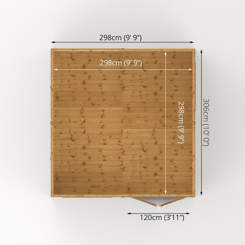 Mercia Premier 9' 9" x 10' Reverse Apex Workshop - Premium Pressure Treated Shiplap