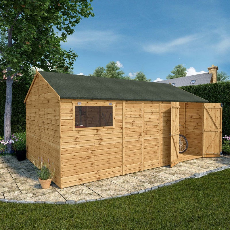 Mercia Premier 15' 7" x 10' Reverse Apex Workshop - Premium Pressure Treated Shiplap