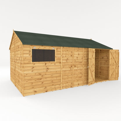 Mercia Premier 15' 7" x 10' Reverse Apex Workshop - Premium Pressure Treated Shiplap