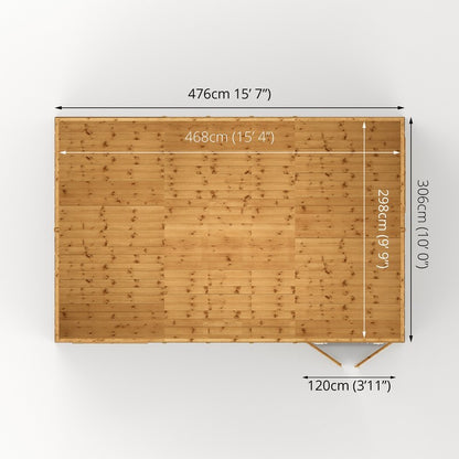 Mercia Premier 15' 7" x 10' Reverse Apex Workshop - Premium Pressure Treated Shiplap