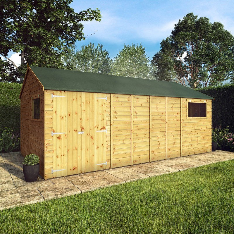 Mercia Premier 17' 11" x 10' Reverse Apex Workshop - Premium Dip Treated Shiplap