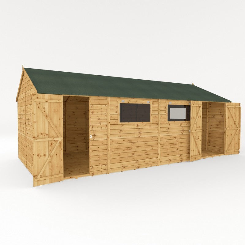 Mercia Premier 19' 6" x 10' Reverse Apex Workshop - Premium Pressure Treated Shiplap