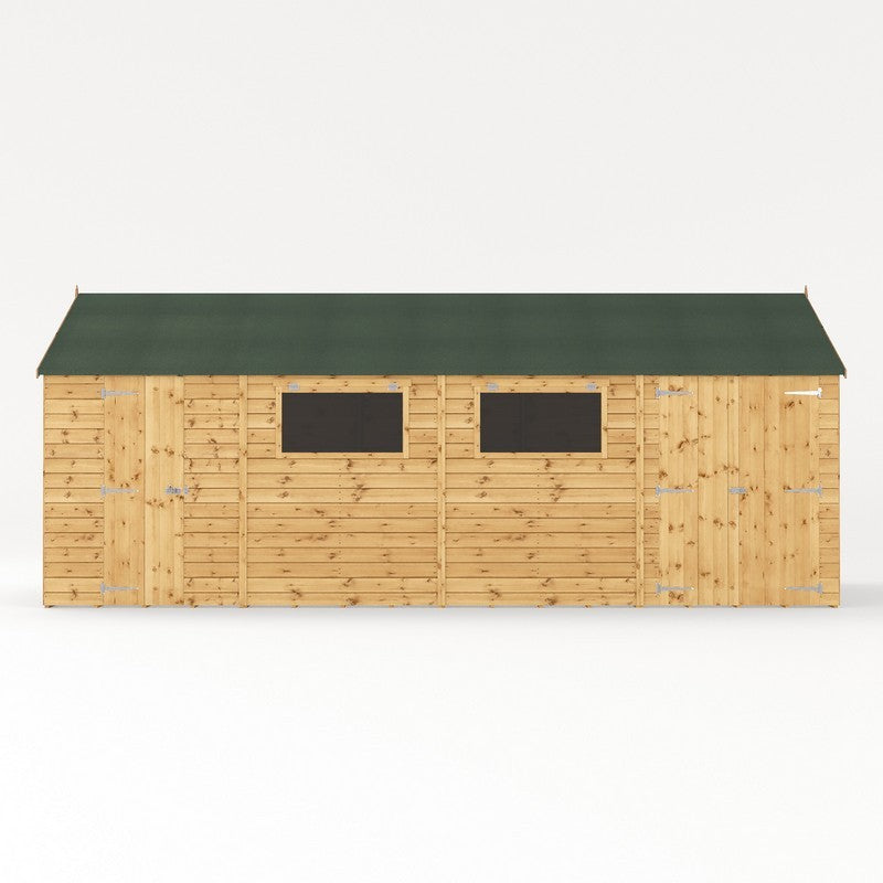 Mercia Premier 19' 6" x 10' Reverse Apex Workshop - Premium Pressure Treated Shiplap