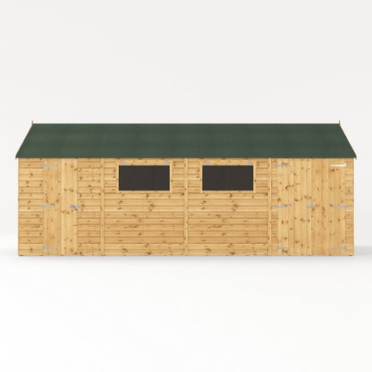 Mercia Premier 19' 6" x 10' Reverse Apex Workshop - Premium Pressure Treated Shiplap