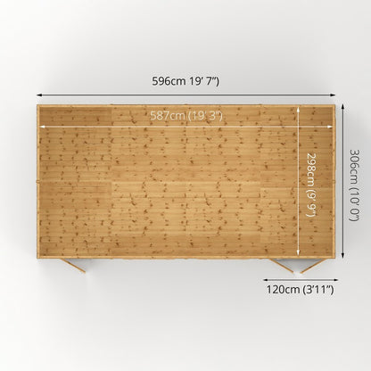 Mercia Premier 19' 6" x 10' Reverse Apex Workshop - Premium Pressure Treated Shiplap