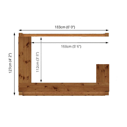 Mercia 6' 5" x 4' 7" Pent Garden Bar - Premium Pressure Treated Tongue & Groove