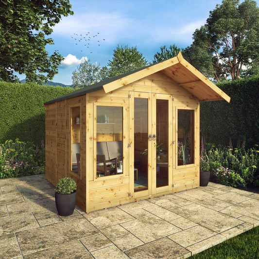 Mercia Sussex 10' x 8' 2 Apex Summerhouse - Classic 12mm Cladding Tongue & Groove