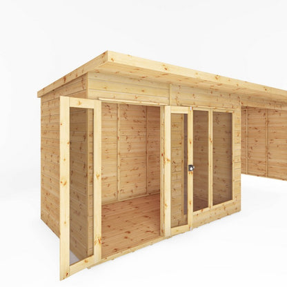 Mercia Maine 7' 7" x 17' 5" Pent Summerhouse - Classic 12mm Cladding Tongue & Groove