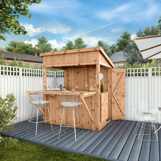 Mercia 4' 8" x 6' 5" Pent Garden Bar - Budget Pressure Treated Tongue & Groove