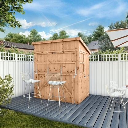 Mercia 4' 8" x 6' 5" Pent Garden Bar - Budget Pressure Treated Tongue & Groove