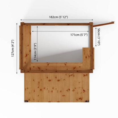 Mercia 4' 8" x 6' 5" Pent Garden Bar - Budget Pressure Treated Tongue & Groove