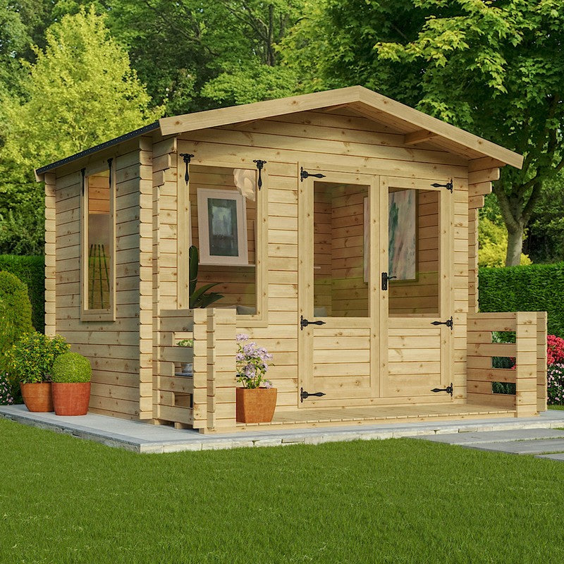 Mercia 11' 2" x 11' 2" Apex Log Cabin - Premium 19mm Cladding Log Clad