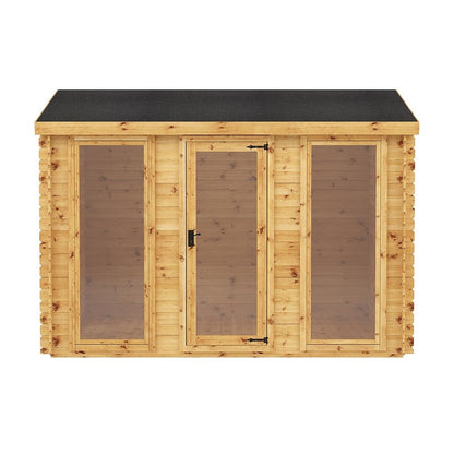 Mercia 11' 6" x 10' 3" Apex Log Cabin - Premium 19mm Cladding Log Clad