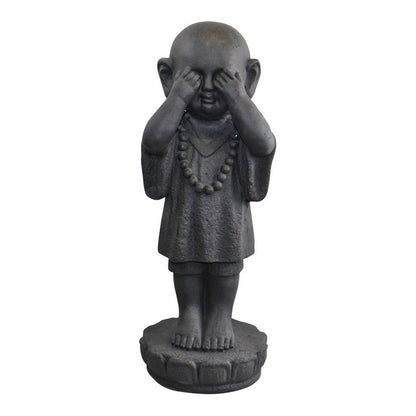 See No Evil, Hear No Evil Monks Statue Polyresin with Stone Pattern - 55cm