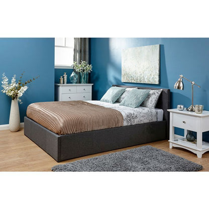 Winston Small Double Ottoman Bed Grey 4 x 7ft