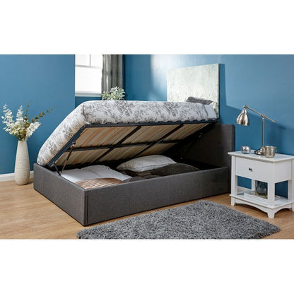 Winston Small Double Ottoman Bed Grey 4 x 7ft