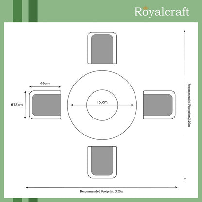 Sorrento Garden Patio Dining Set by Royalcraft - 6 Seat