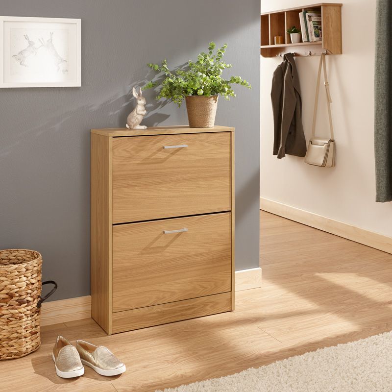 Stirling Shoe Storage Natural 2 Doors 2 Shelves