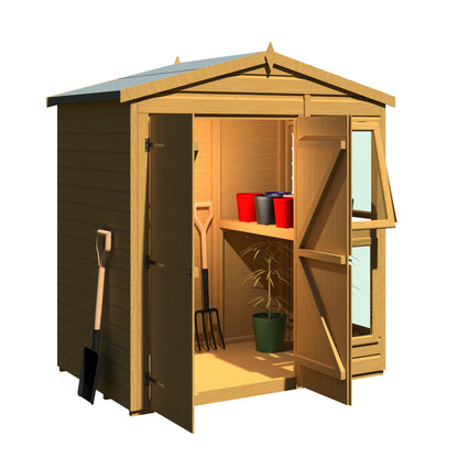 Shire Sun Hut 3' 10" x 6' 1" Apex Potting Shed - Classic Coated Shiplap