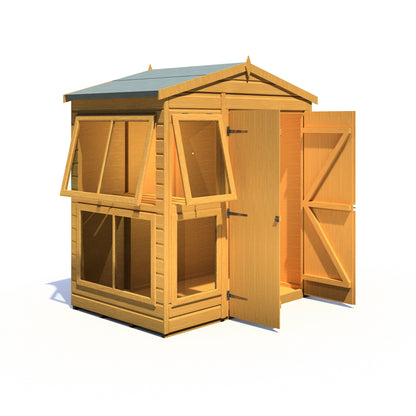 Shire Sun Hut 3' 10" x 6' 1" Apex Potting Shed - Classic Coated Shiplap