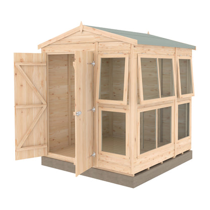 Shire Sun Hut 5' 10" x 6' 1" Apex Potting Shed - Classic Coated Shiplap